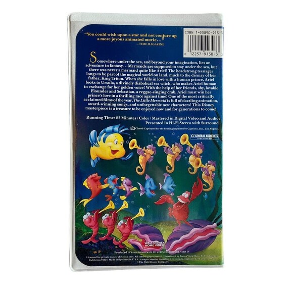 *RARE* Black Diamond Disney The Little Mermaid (VHS, 1989) BANNED COVER ART - Picture 6 of 13